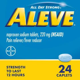 Aleve Caplets Naproxen Sodium Pain Reliever, 24 Count