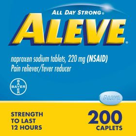 Aleve Caplets Naproxen Sodium Pain Reliever, 200 Count