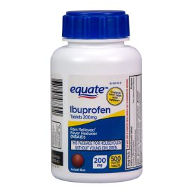 Equate Ibuprofen Pain Reliever and Fever Reducer Tablets;  200 mg;  500 Count