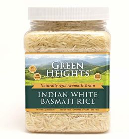 White Basmati Rice - 24 Ounce / 680 Grams Jar (15+ Servings) - Proudly Made in America - Healthy Nourishing Essentials by Green Heights 24 oz