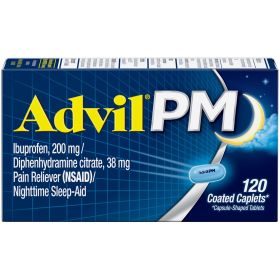 Advil PM Pain and Headache Reliever Ibuprofen Caplets;  200 mg;  120 Count (Brand: Advil)