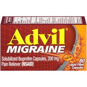 Advil Migraine Pain and Headache Reliever Ibuprofen Capsules;  200 mg;  80 Count (Brand: Advil)